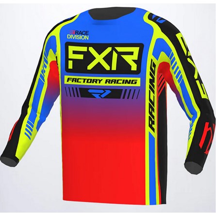 FXR UNGDOM CLUTCH PRO MX JERSEY PRO BLUE/HIVIS/RED